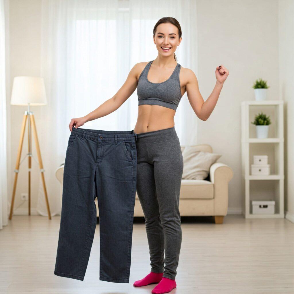 image of girl showing weight loss after bariatric surgery